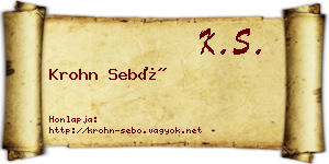 Krohn Sebő névjegykártya